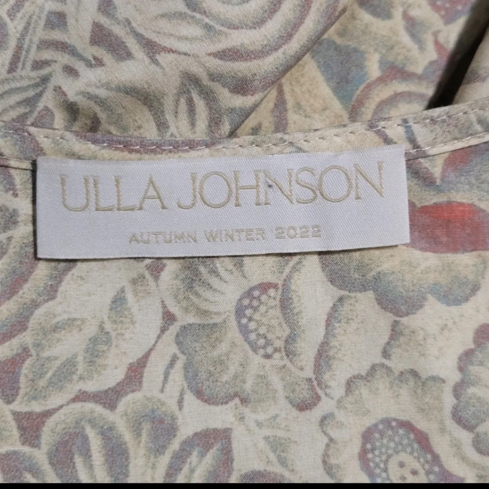 Ulla Johnson Womens Yellow Floral Print Puff Sleeve Pleated Ren Blouse 0